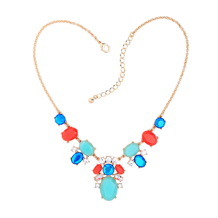 Wholesale Alloy Crystal Flower Necklace